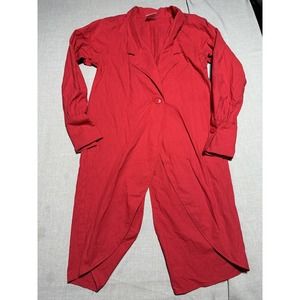 Vintage Eber San Francisco Coat Blazer Button Womens Size M Red Cotton Made USA
